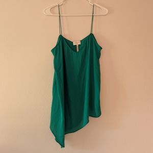 Laundry by Shelli Segal Green Asymmetrical Cami Tank Top Size 10